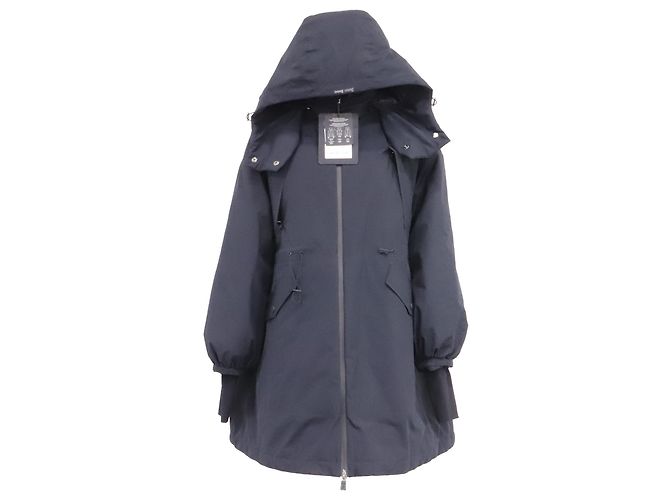 Cappotto Parka con Cappuccio e Zip Herno in Poliestere Blu Navy