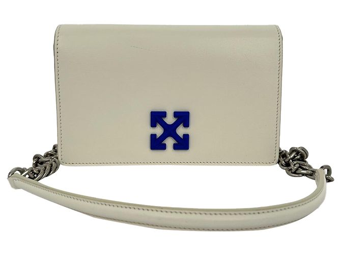 Off White Borsa a tracolla Off-White Jitney 0.5 in pelle di vitello bianca Bianco Crudo