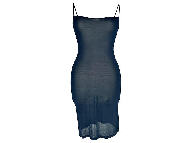Mini abito bodycon trasparente Theory in lino blu navy