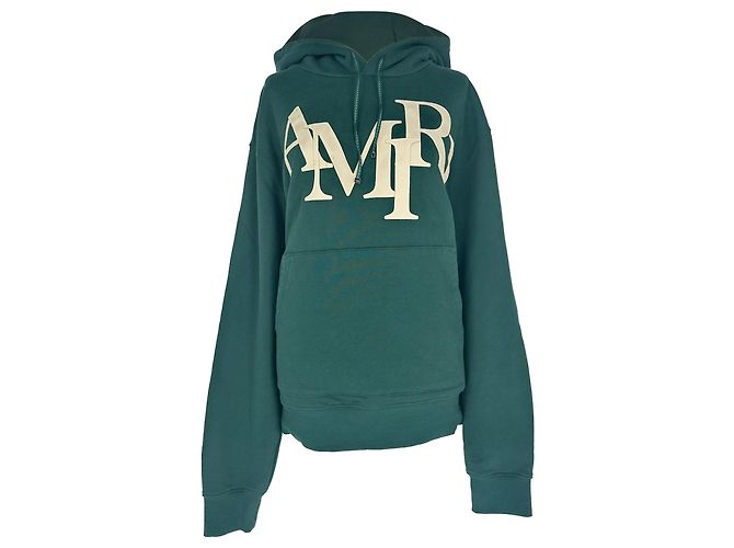 Amiri Hoodie mit Logo-Applikation aus grüner Baumwolle