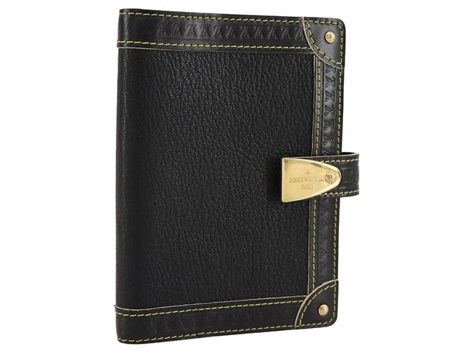 LOUIS VUITTON Suhari Agenda PM Partner Planner Leather Black R21031 Auth 205860A