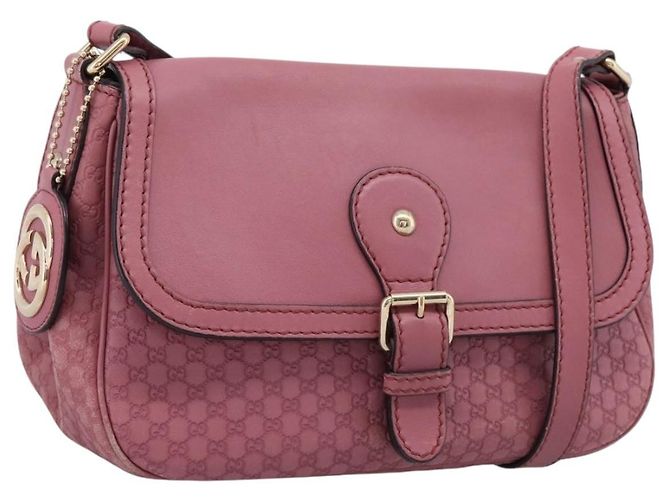 Bolsa GUCCI Micro GG Canvas Guccissima em couro Pink Gold 308452 Auth 201514 Rosa Dourado