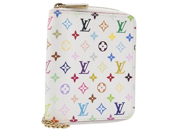 LOUIS VUITTON Monogram Multicolor Agenda Mini Zipper White R21046 Auth 167616V