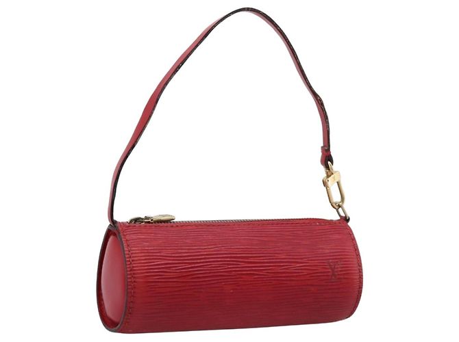 LOUIS VUITTON Epi Soufflot Pouch Accessory Pouch Red LV Auth 202968
