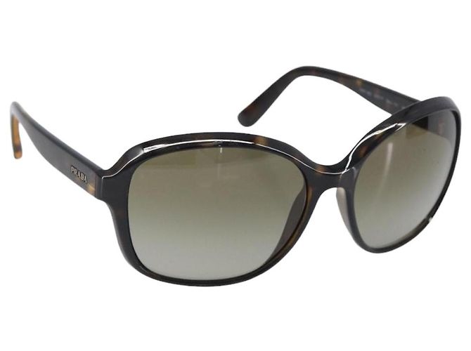 Óculos de Sol PRADA Plástico Castanho Tom Dourado Auth BA15543 Marrom