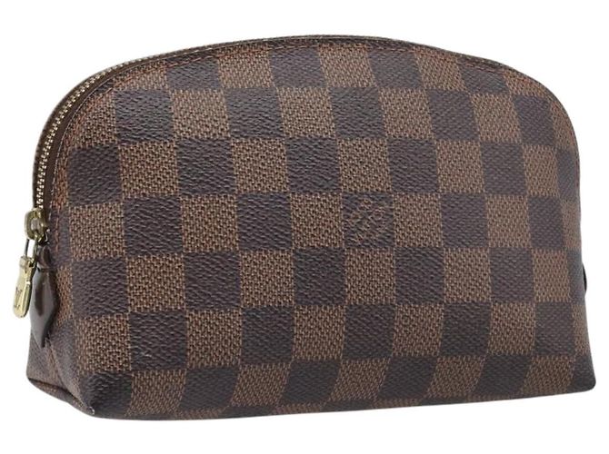 LOUIS VUITTON Damier Ebene Pochette Cosmetic PM Pouch N47516 LV Auth 204602