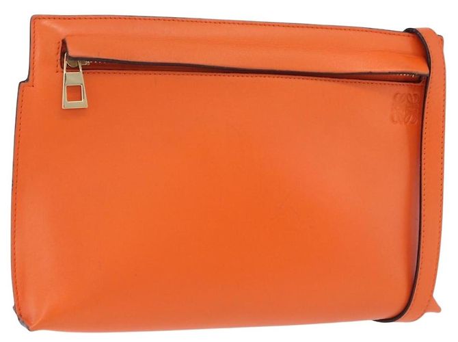 Bolso de hombro LOEWE de piel naranja tono dorado Auth ka6237A