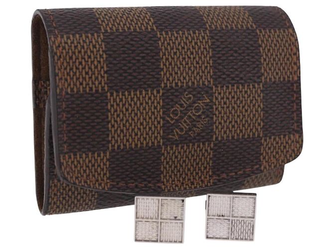 LOUIS VUITTON Bouton de Manchette Digit Cuffs Ag925 Silver LV Auth bs36812 Silvery