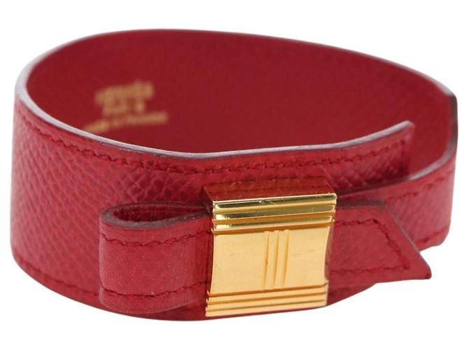Hermès Pulsera HERMES Artemis Cuero Rojo Auth 202720M Roja