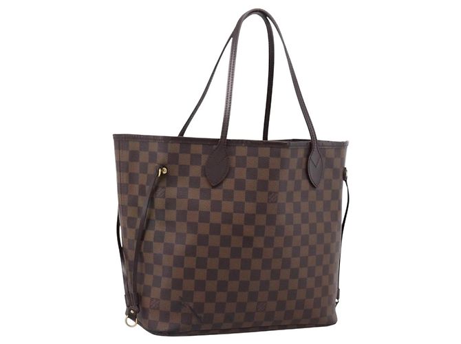 Borsa Tote LOUIS VUITTON Damier Ebene Neverfull MM N51105 LV Auth ka6219