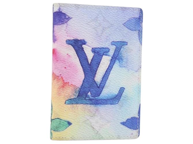 LOUIS VUITTON Watercolor Organizer De Poch Card Case M80456 LV Auth 203695SAM White
