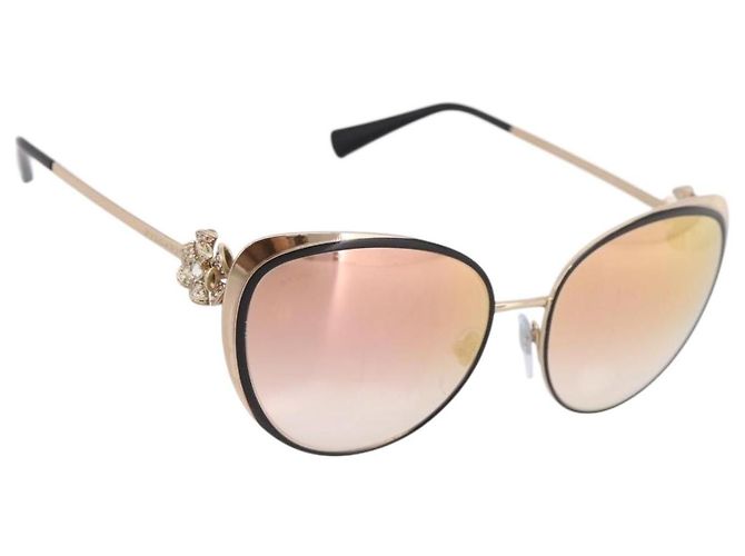 Bulgari Lunettes de soleil BVLGARI Metal Gold Black Auth BA15547V Noir Doré