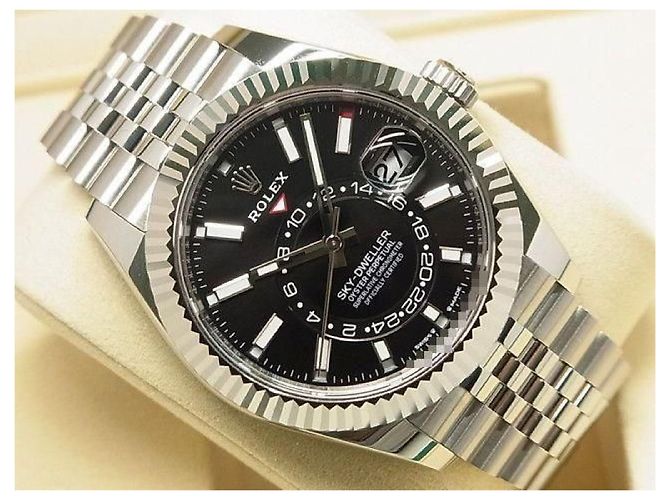 ROLEX Sky-Dweller black 336934 Jubilee Bracelet Specification unused Mens Argento