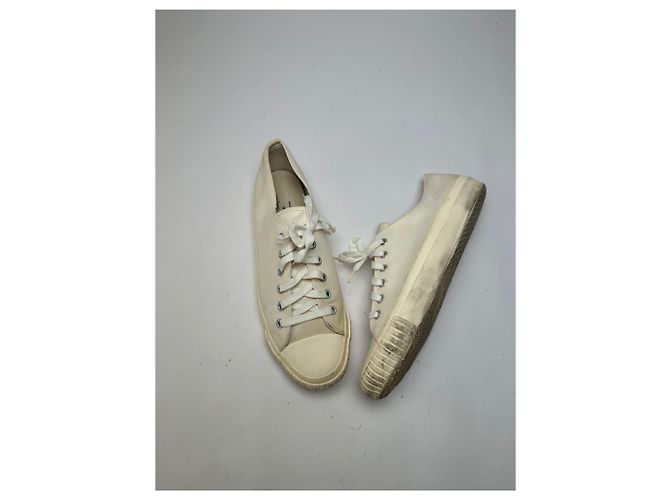 Vintage Comme Des Garcons Men's Homme Canvas Sneaker c. Ende der 2000er Off-White EU41 Weiß