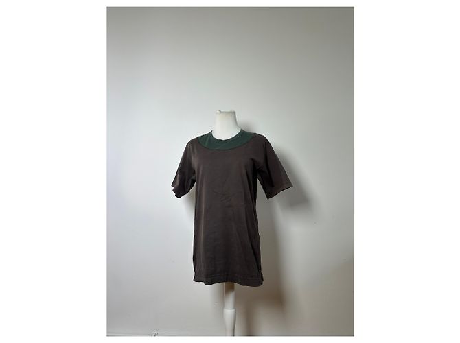 Vintage Issey Miyake T-Shirt aus Baumwollmischung Dunkelbraun Olive L Grün