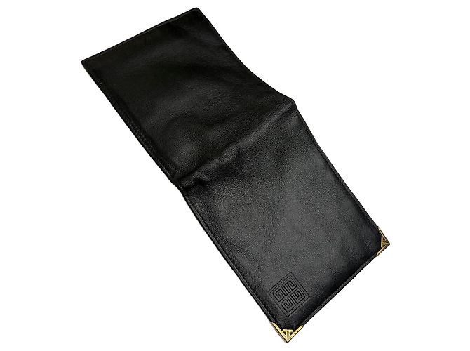 Vintage Givenchy 4G Logo Bifold Wallet c. Late 1970s Black Gold