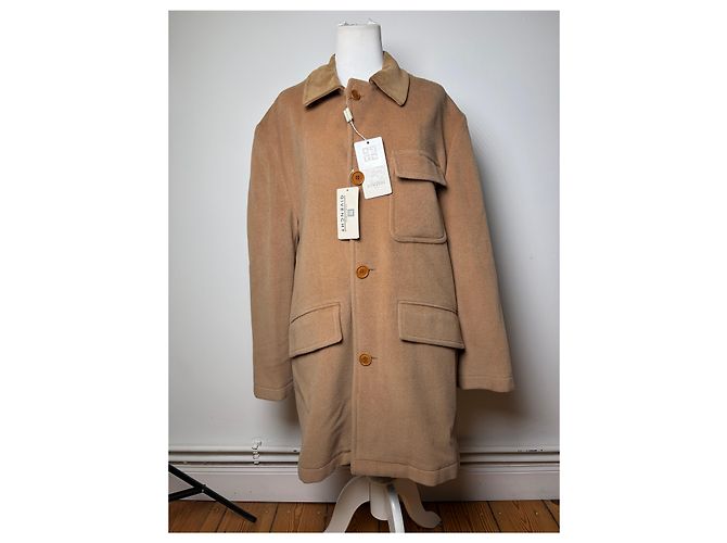 Cappotto in lana e cashmere da uomo Givenchy Vintage c. fine anni '80 Tan L Cammello