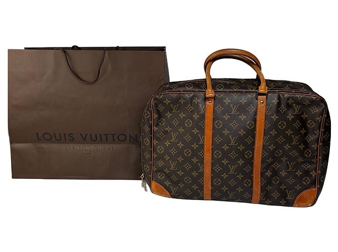 Vintage Louis Vuitton Monogram Canvas Weekender Bag c. 1987 Brown