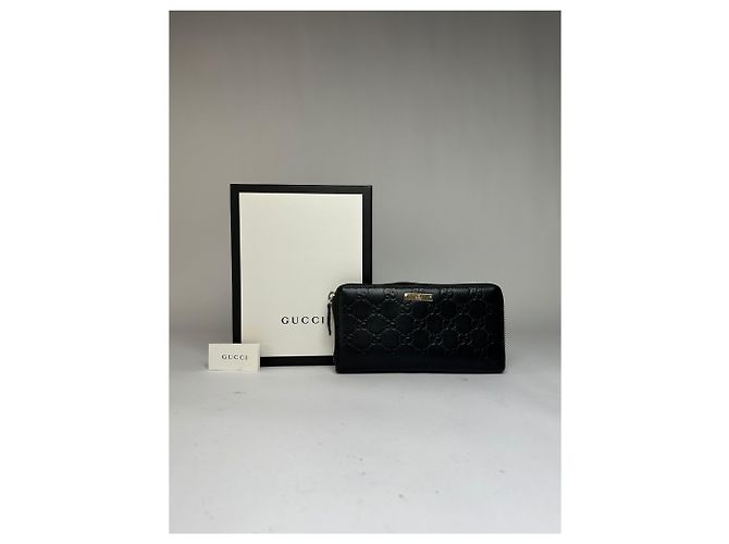 Vintage Gucci GG Guccissima Leder Bifold Wallet Ende 2000er Schwarz
