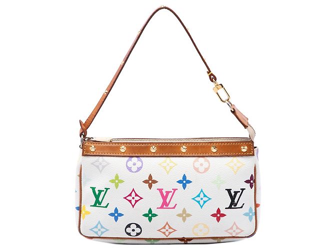 White Louis Vuitton Monogram Multicolore Pochette Accessoires Shoulder Bag