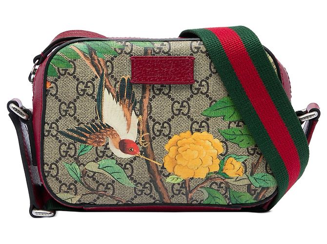 Sac bandoulière Gucci GG Supreme Web Tian beige