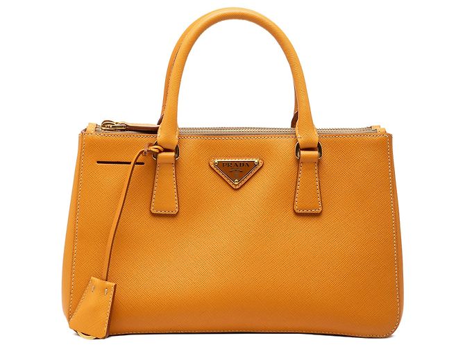 Borsa Prada Mini Saffiano Lux Galleria Double Zip Gialla Giallo