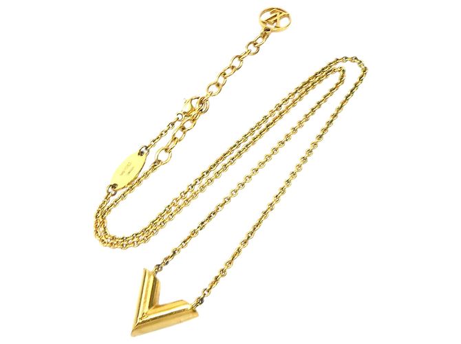Collar Essential V Louis Vuitton chapado en oro Dorado