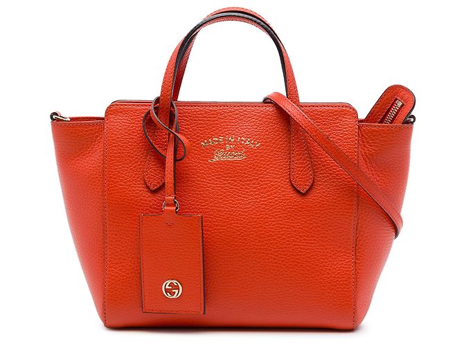 Bolsa Mini Swing Gucci em couro de bezerro Orange Laranja