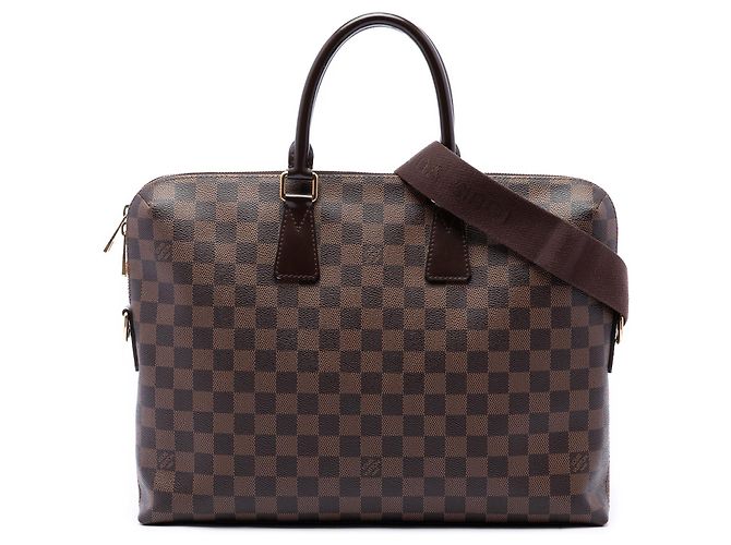Borsa Business Louis Vuitton Damier Ebene Porte Documents Jour Marrone