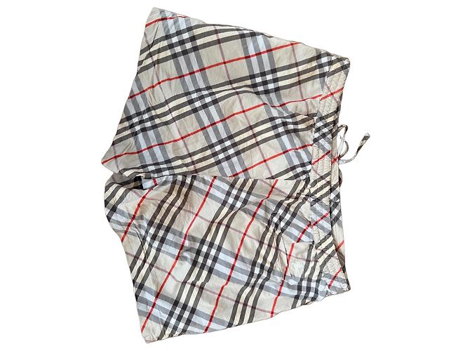 Calções Burberry Nova Check de algodão Marrom Vermelho Bege