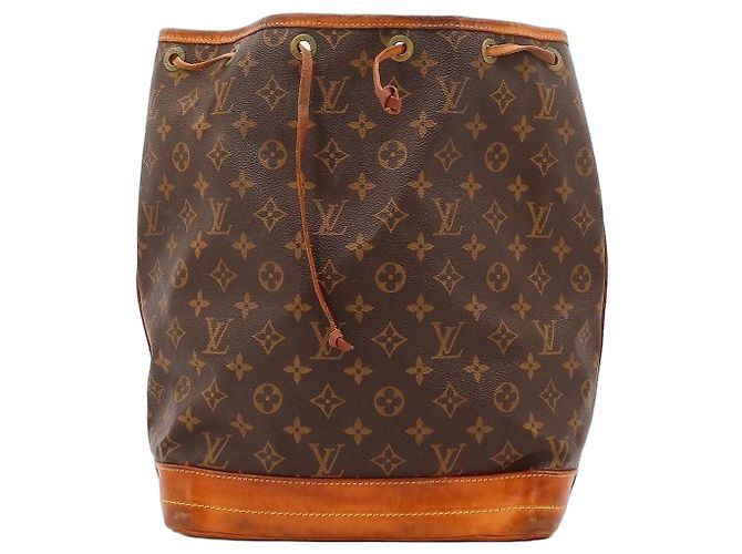 Louis Vuitton Monogram Noé Bolso Bucket Castaño Monograma