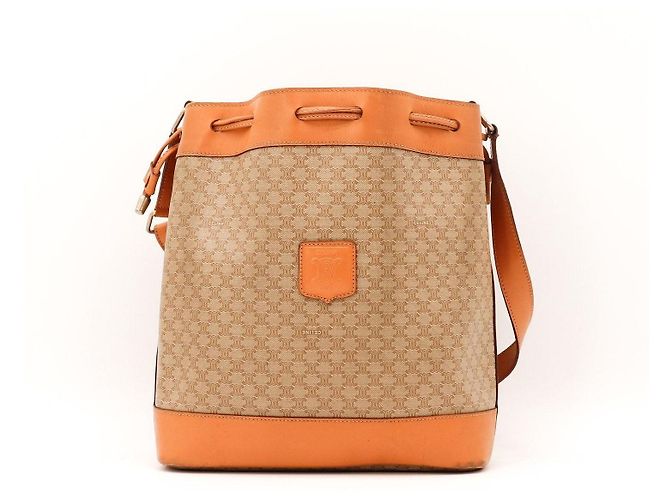 Céline Celine Sac Seau Monogram Triomphe Marron Beige