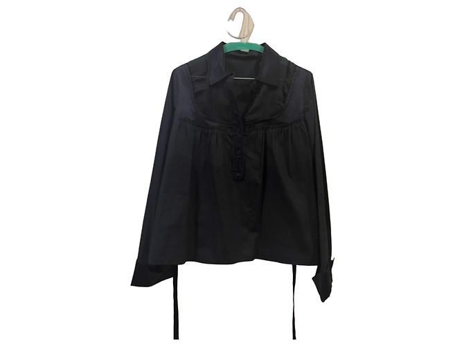 Philosophy di Alberta Ferretti Camicia in seta e cotone Nero Blu