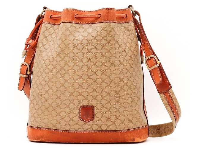 Céline Celine Bolsa Bucket Macadam Marrom