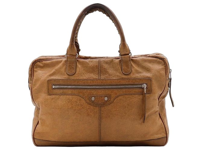 Balenciaga "The First" Bolsa Hobo em couro marrom