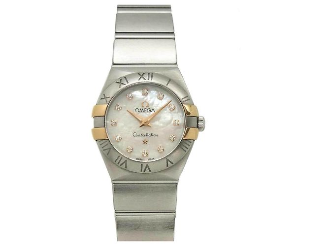 Relógio de pulso feminino Omega Constellation Two-Tone escovado