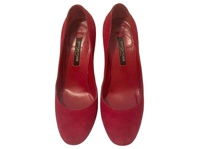Sergio Rossi Red Suede Pumps