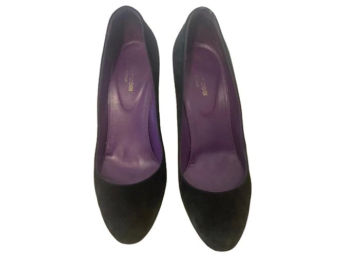 Sergio Rossi Black Suede Pumps