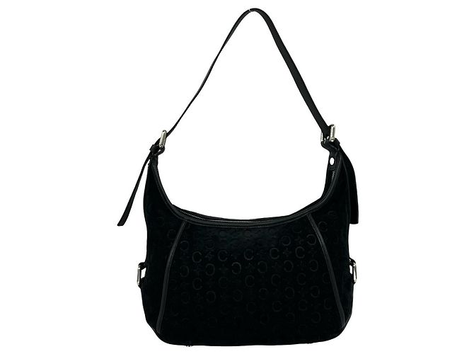 Céline Sac à épaule Celine Vintage C Macadam Logo Pattern Noir