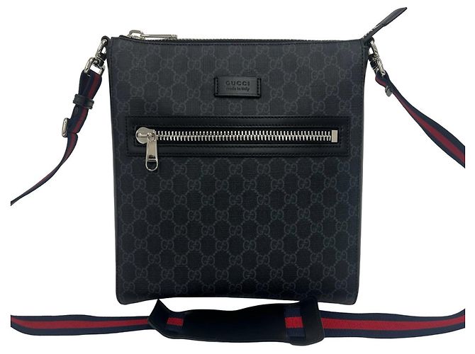 Borsa a tracolla in pelle GUCCI Sherry Line GG Supreme Logo Nero Rosso Blu navy