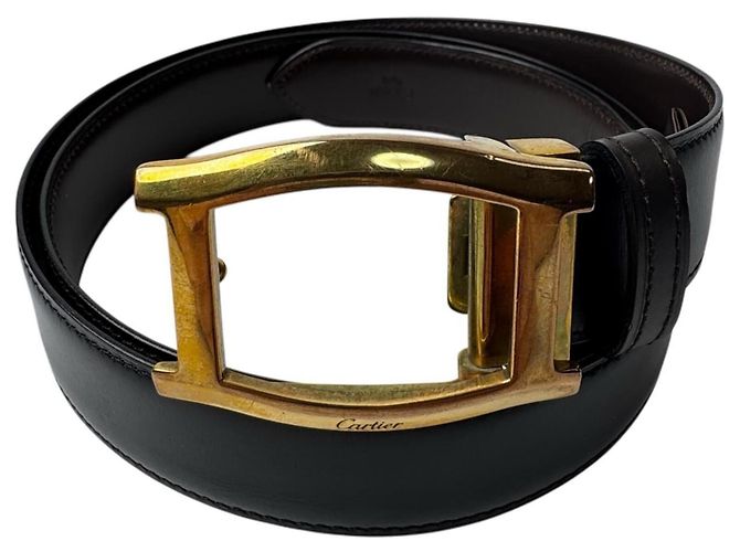 Cartier Vintage Ledergürtel Schwarz