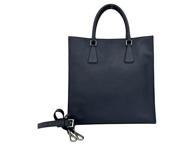 Bolsa Prada em couro Saffiano Azul marinho