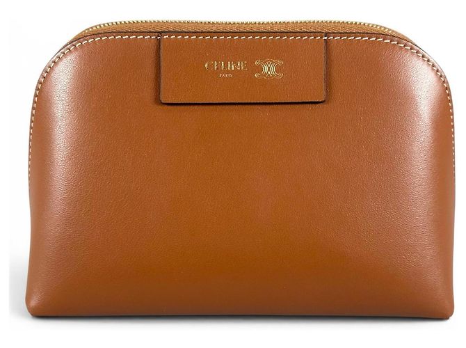 Triomphe Céline Pochette à cosmétiques Celine Medium Marron