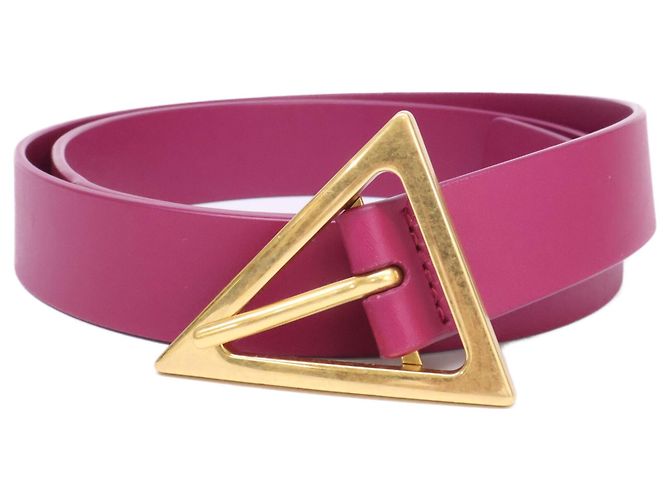 Cinto de couro Bottega Veneta com fivela triangular Roxo