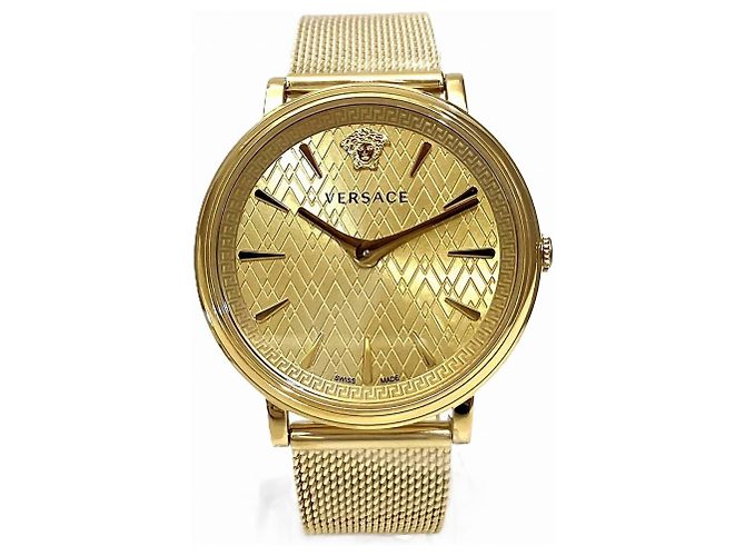 Orologio da polso Quartz Versace con quadrante dorato