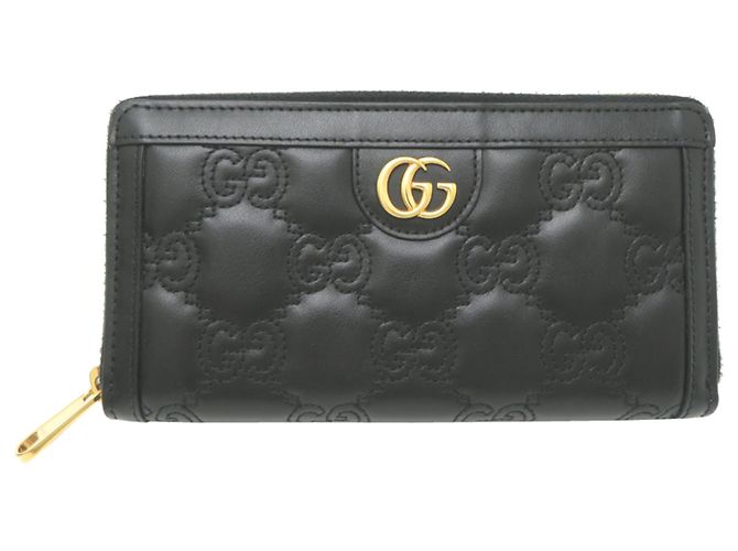 Cartera larga de piel negra de Gucci Negro
