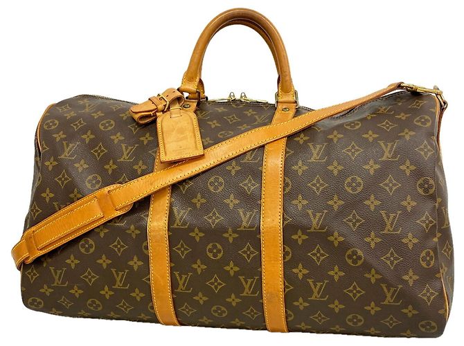 Louis Vuitton Boston Monogram Keepall Bandoulière 50 Marrone