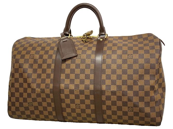 Borsa Boston Louis Vuitton Damier Keepall 50 Damier ebene