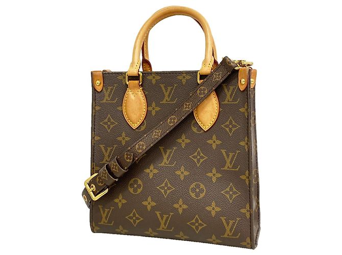 Louis Vuitton Monogram Sac Plat BB Tote Bag Braun
