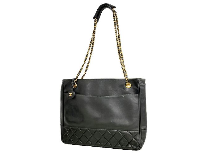 Chanel Matelassé Lammleder Chain Tote Bag Schwarz
